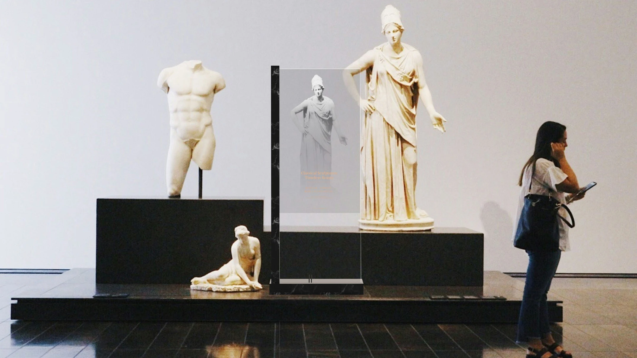 Transparent display in a museum environment